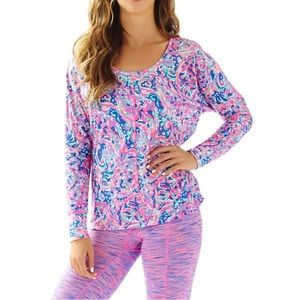 Lilly Pulitzer Luxletic Multicolor Top La Playa Long Sleeve
